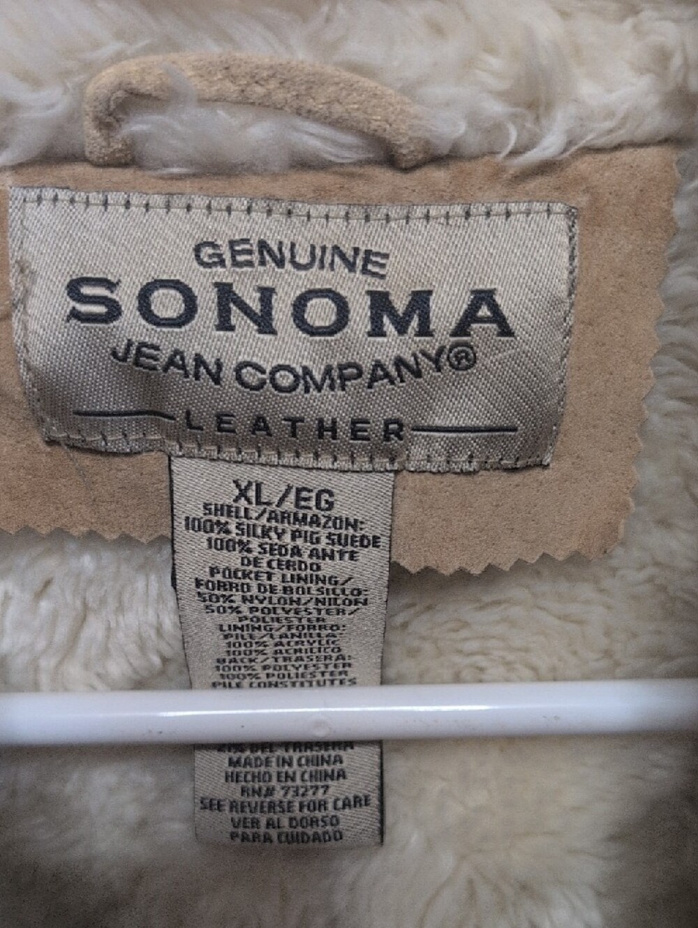 SONOMA Tan Suede Teddy Jacket with Cream Faux Shearling - Picture 2 of 10